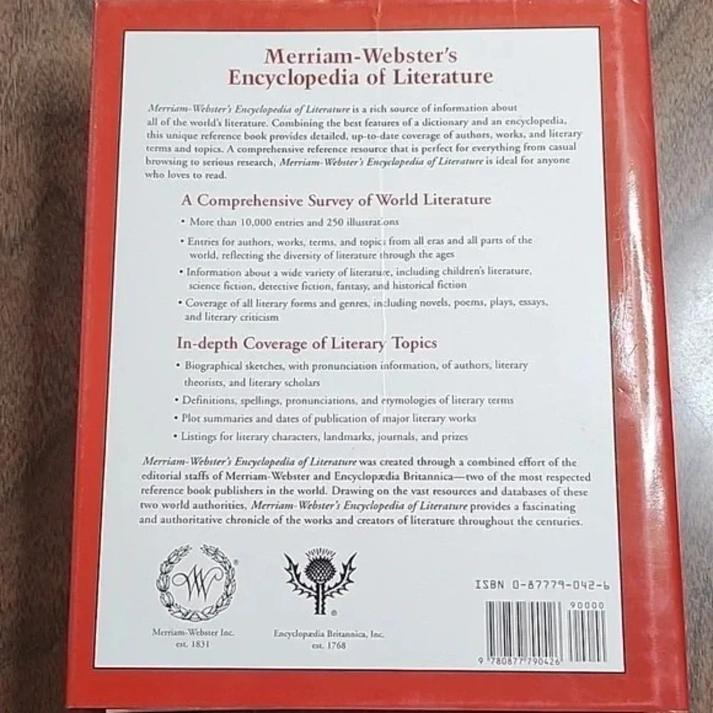 Merriam-Webster's Encyclopedia of Literature, Hardcover‎